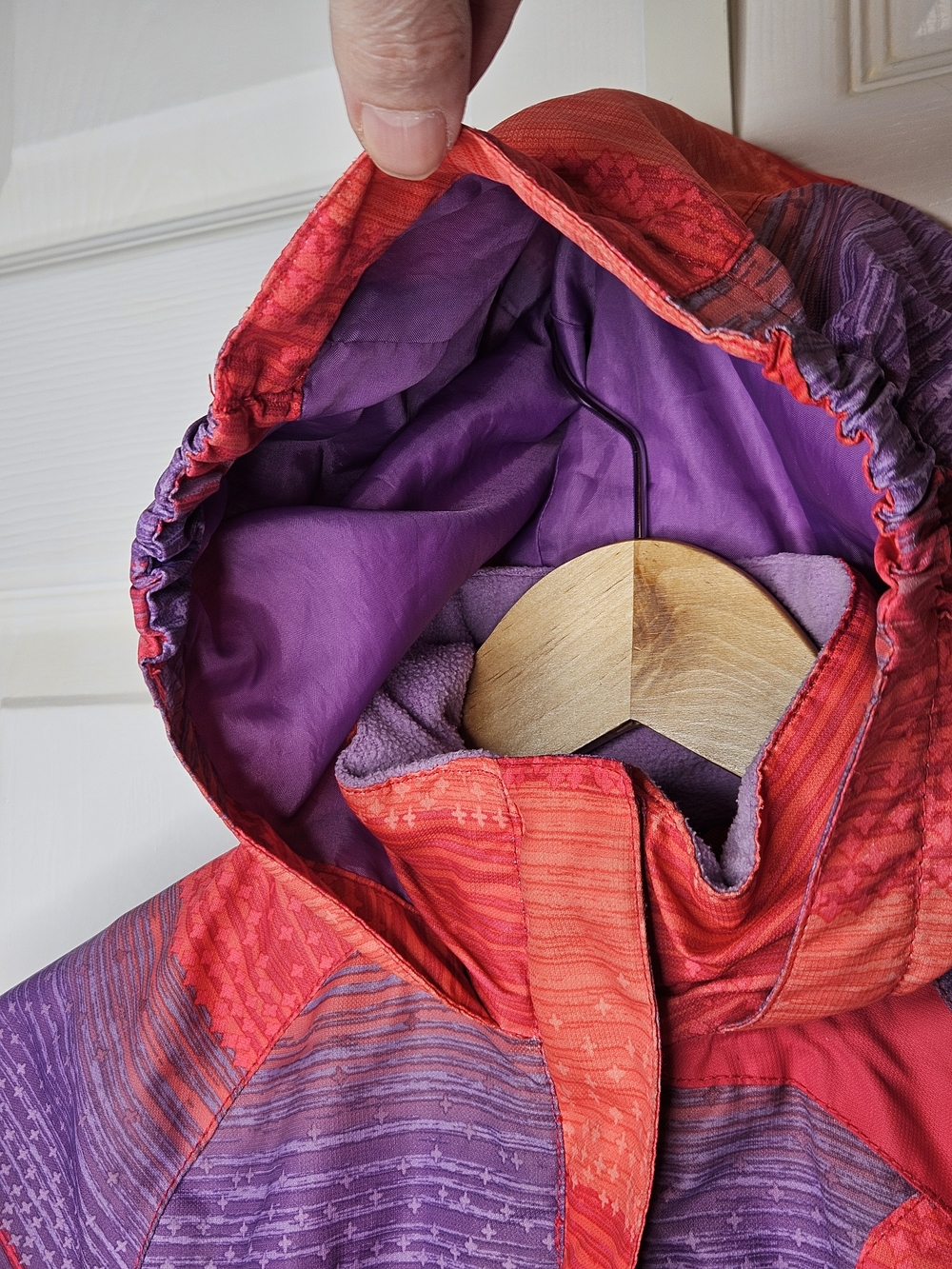 Paradox Girls Water Resistant Jacket Hooded Lightweight Coat Red Purple XS - Picture 4 of 16